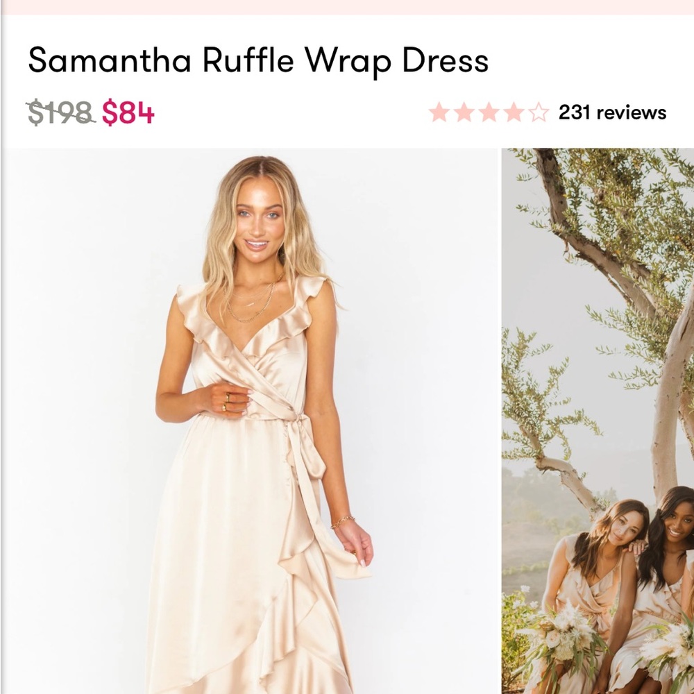 Samantha Ruffle Wrap Dress - Cream